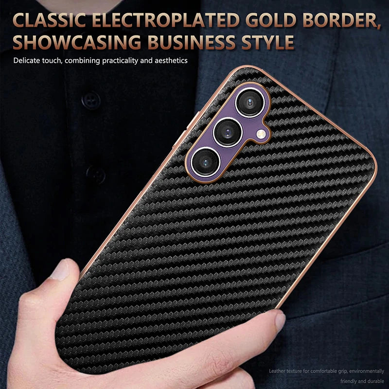 Durable Carbon Fiber Pattern Phone Case for Samsung Galaxy A36