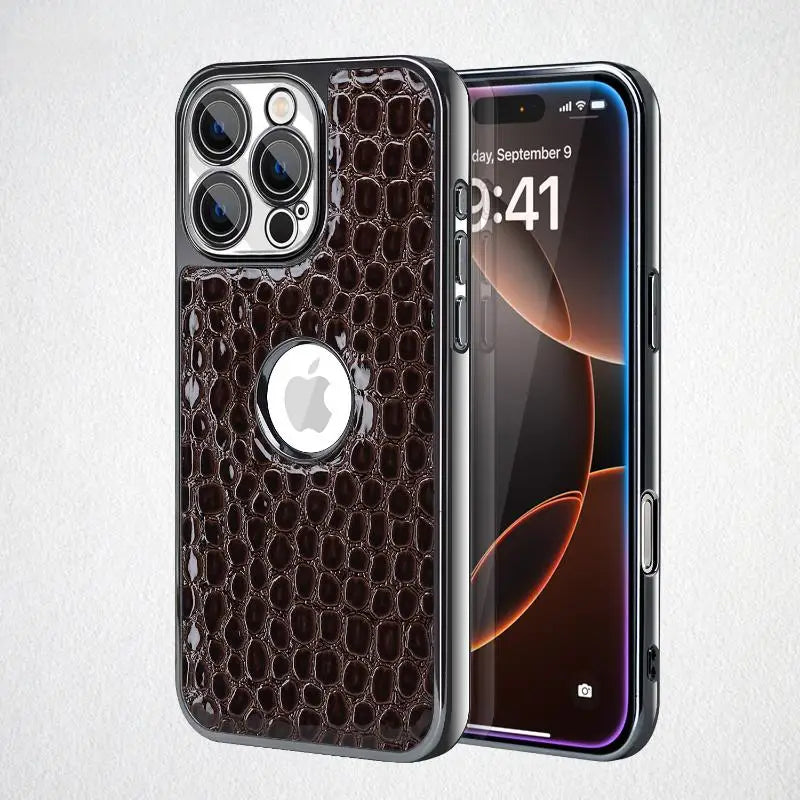 Luxury Crocodile Pearl Textured MagSafe Case for iPhone 15 Series