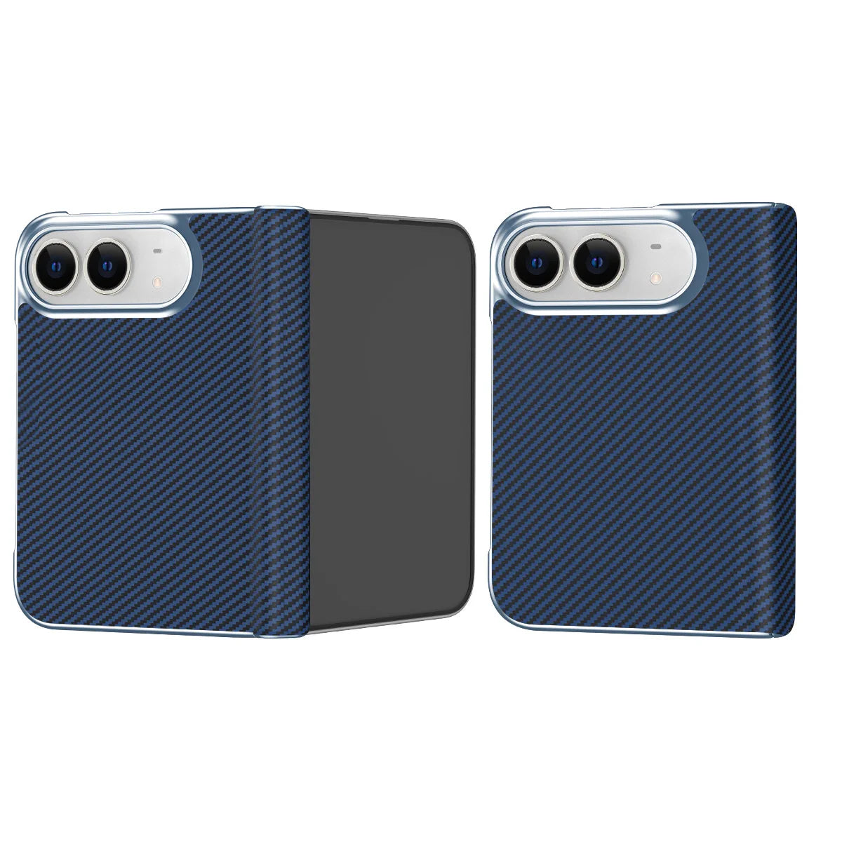 Carbon Fiber Texture Case with Hinge Protection for iPhone Duo