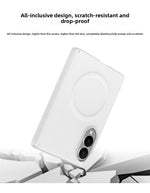 Luxury Magnetic Vegan Leather Case with Screen Protector for Samsung Galaxy Z Fold 8