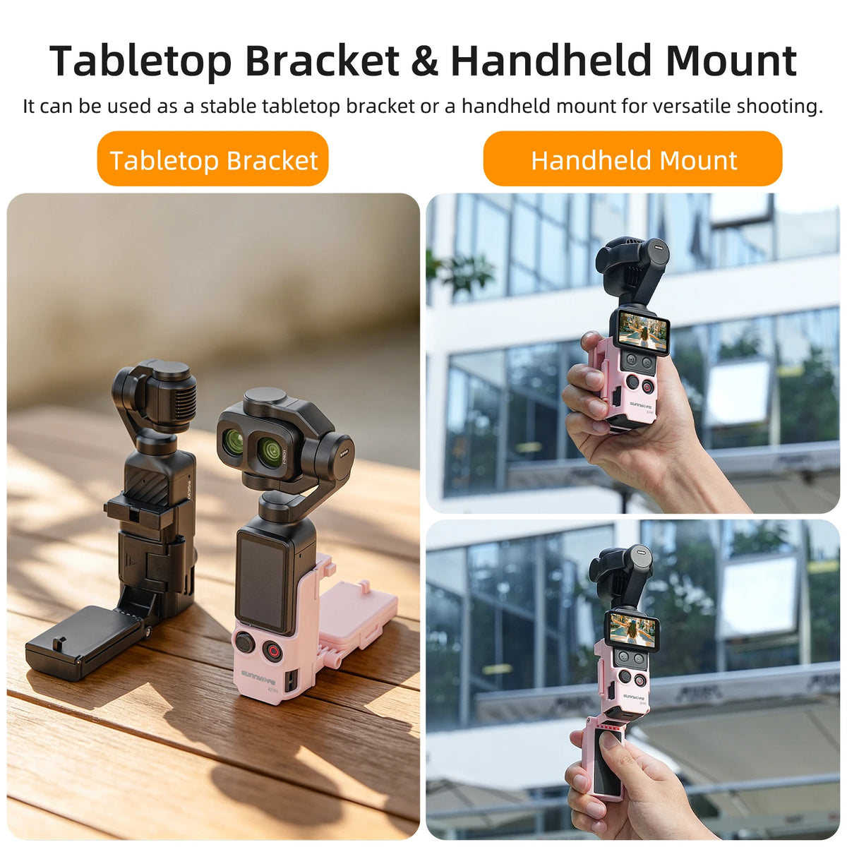 Magnetic Quick-Release Camera Grip Mount with Filter Storage for DJI Osmo Pocket 4P / 4