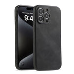 Classic Pure Color Leather Texture Case for iPhone 15 Series
