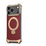 Luxury Leather Ultra-Thin Frameless MagSafe Case with Kickstand for iPhone 17 Series