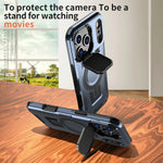 Shockproof Armor MagSafe Case with Lens Cover and Stand for iPhone 17 Series