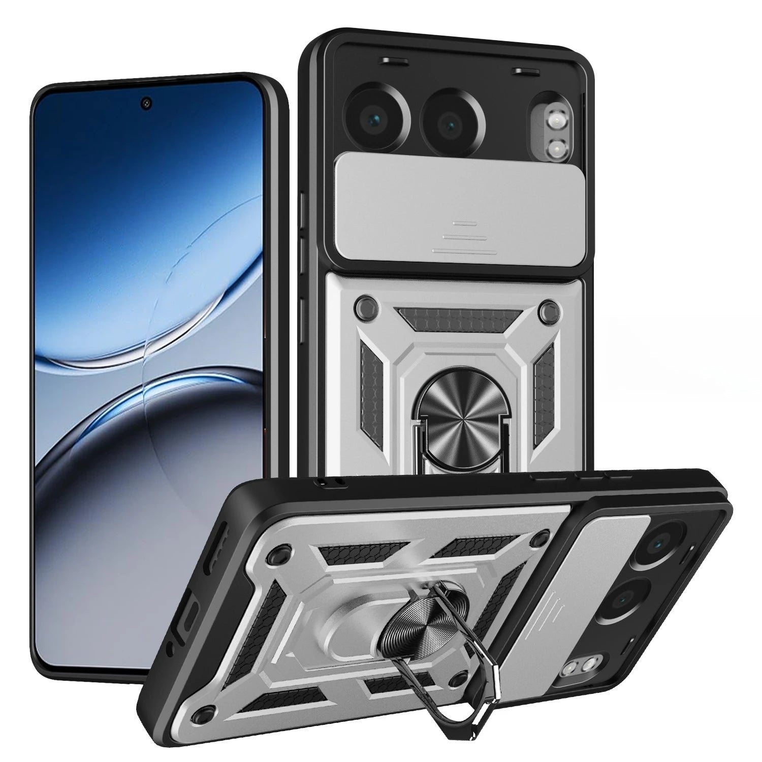 OnePlus Nord 4 Rugged Protective Case with Ring Stand
