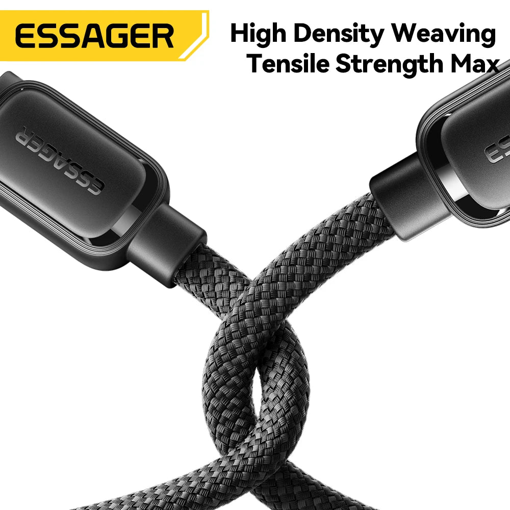 Essager 100W USB-C PD Magnetic Charging Cable With Anti-Winding Cord