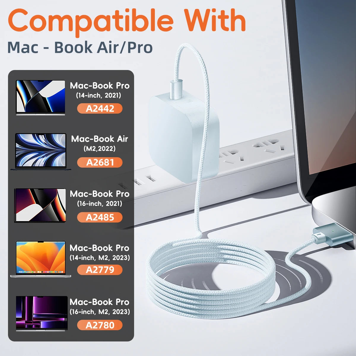 Fonken 140W USB-C to MagSafe 3 Cable