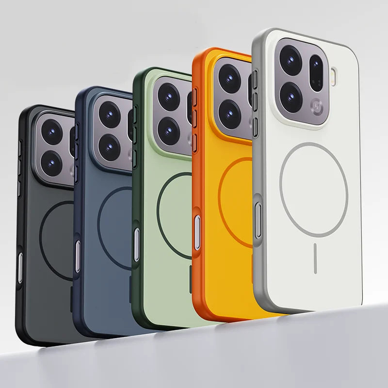 Matte PC Magnetic Case with Circular Magnetic Ring for OPPO Find X9 Series