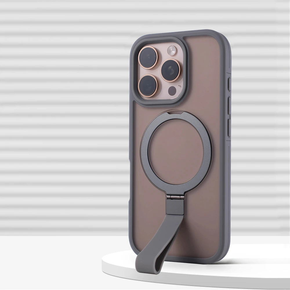 Shockproof Matte MagSafe Case with Stand for iPhone 15 Series
