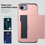 Luxury Armor Slide Card Slot Wallet Case for iPhone 16e