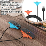 Nintendo Switch 2 Controller Nylon Braided Magnetic Charger