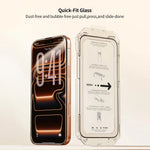 9H Tempered Glass Screen Protector with Quick-Fit Installation Frame for iPhone 15