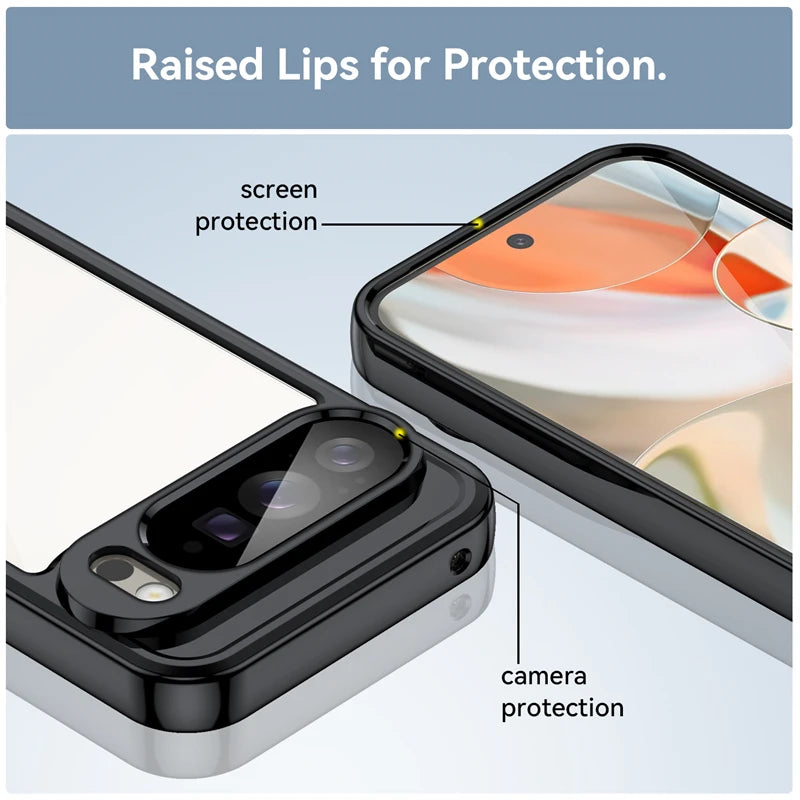 Google Pixel 10 Series Shockproof TPU + PC Clear Protective Case