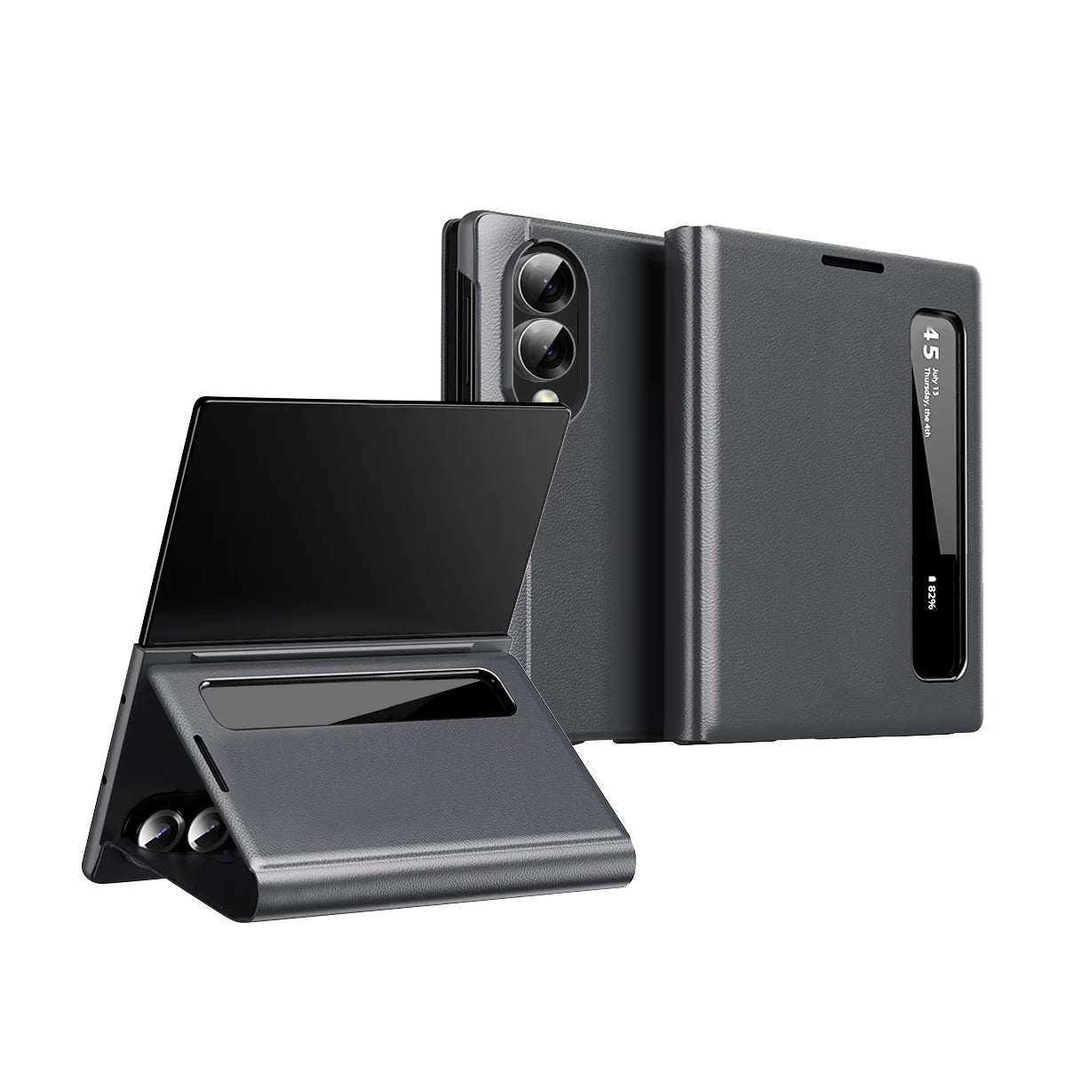 Smart View Window Flip Case with Kickstand for Samsung Galaxy Z Fold 8