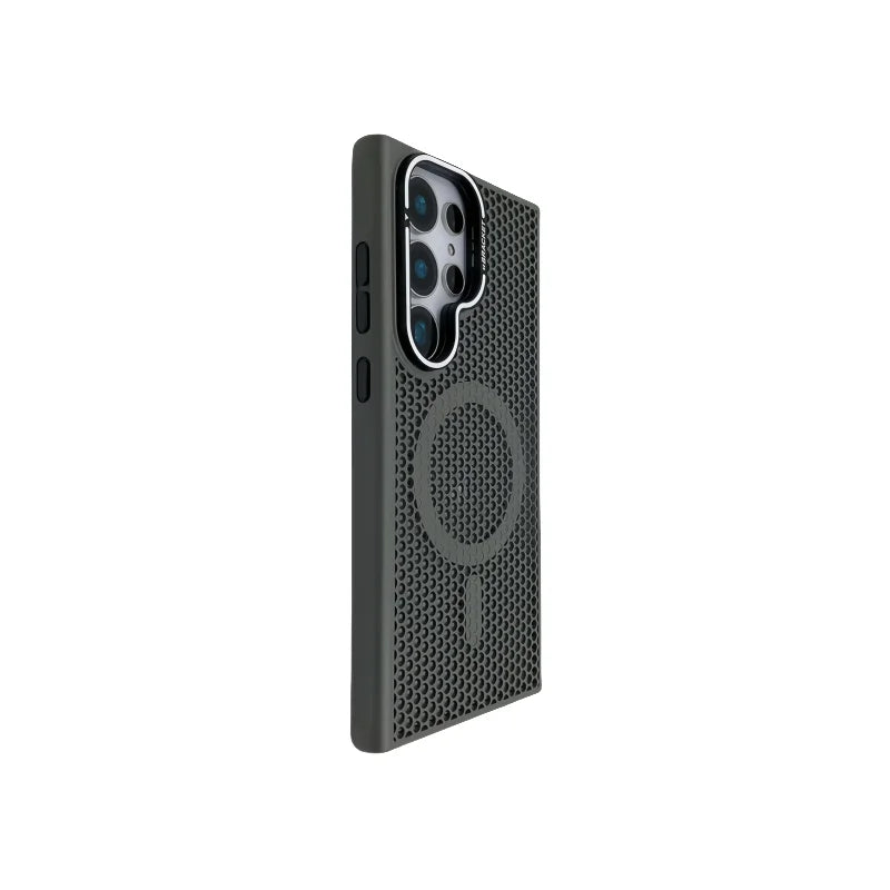 Honeycomb Grid Mesh Cooling Magnetic Phone Case with Lens Protector for Samsung Galaxy S25 Series