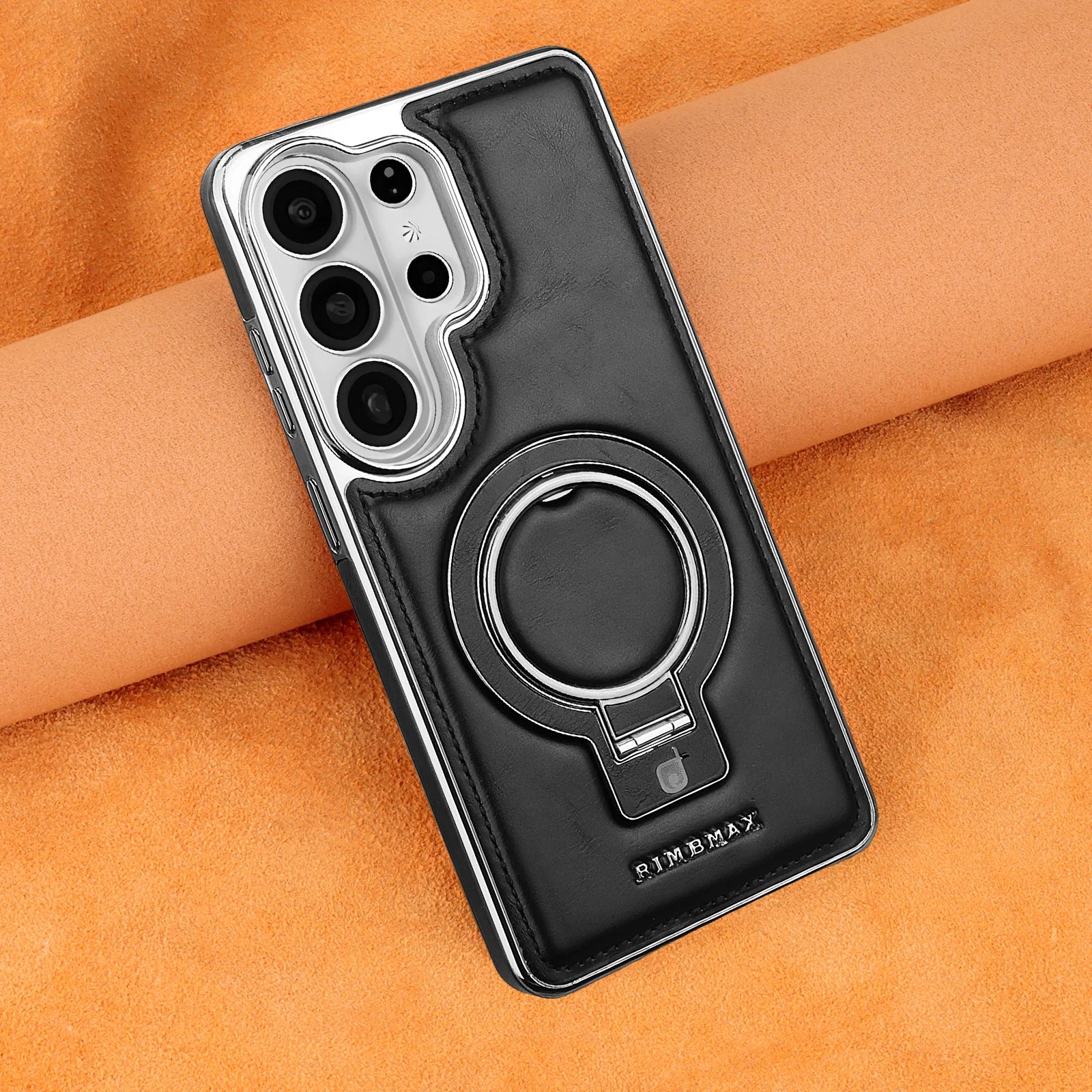 Premium Leather Magnetic Case with Ring Kickstand for Samsung Galaxy S26 Series