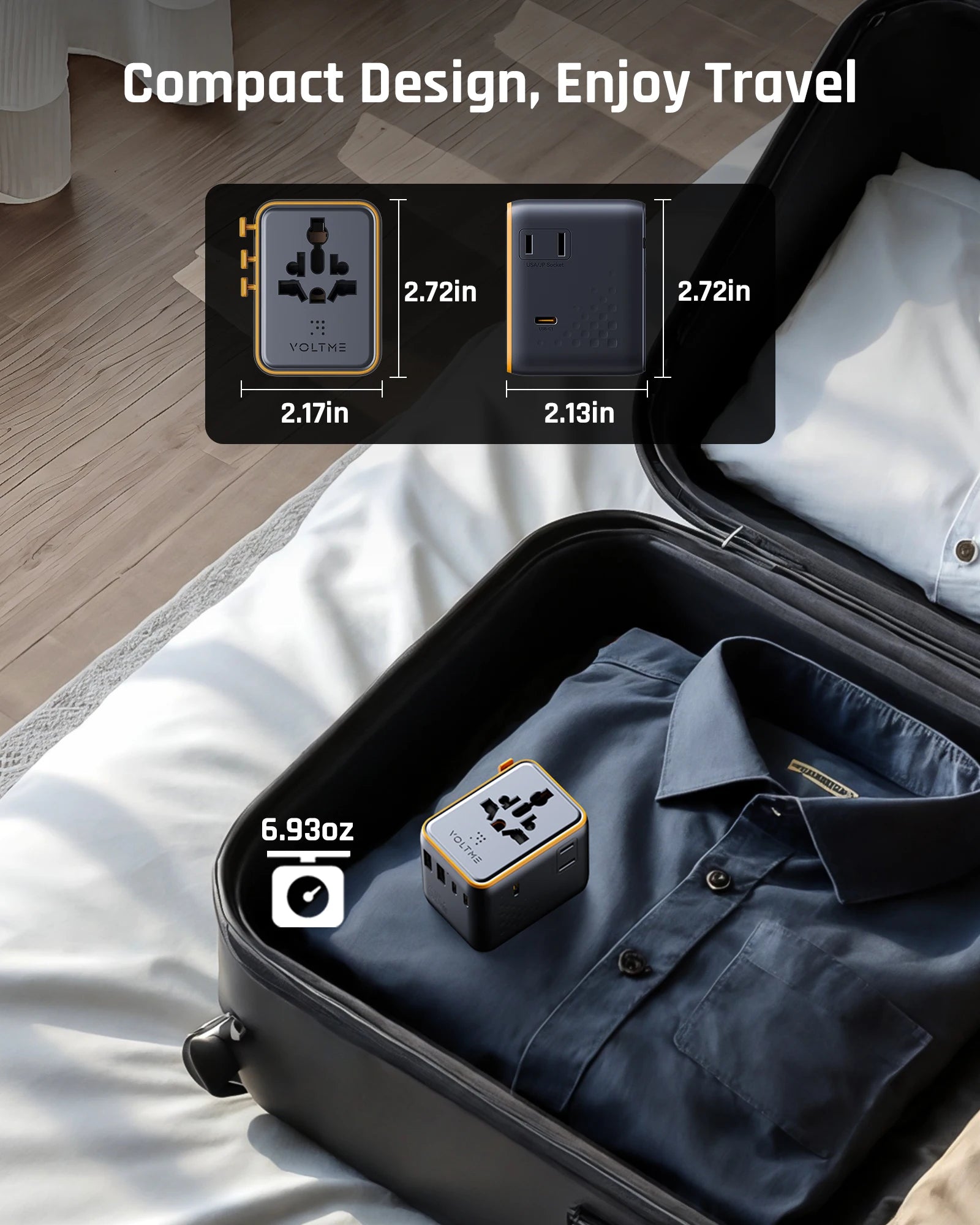 VOLTME 65W GaN 7-in-1 Universal Travel Adapter