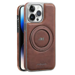 Shockproof Leather Case with Magnetic Kickstand for iPhone 16 Series