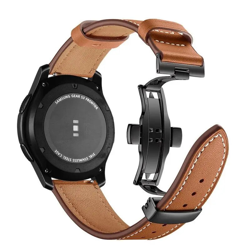 Luxury Leather Strap with Metal Buckle for Samsung Galaxy Watch 8 & Galaxy Watch 8 Classic