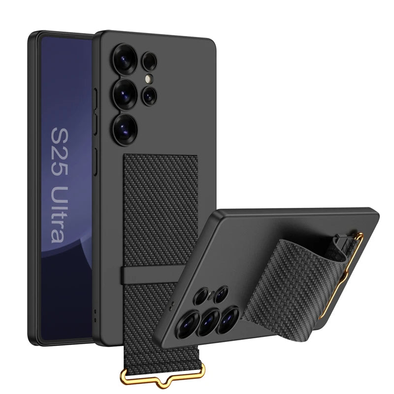 Shockproof Slim Case with Built-in Wristband for Samsung Galaxy S25 Ultra
