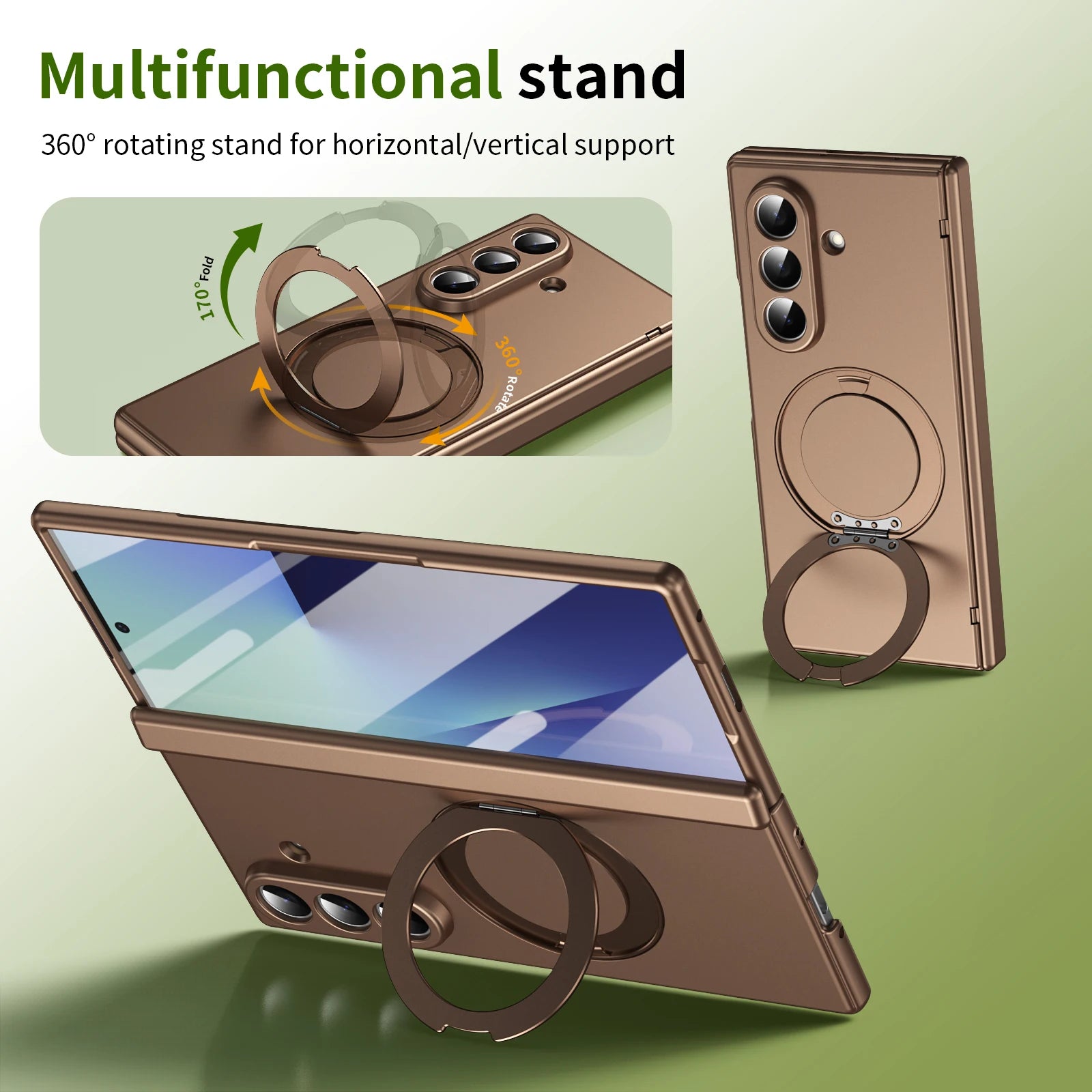 Samsung Galaxy Z Fold 6 Protective Case with 360 Degree Rotating Ring Holder