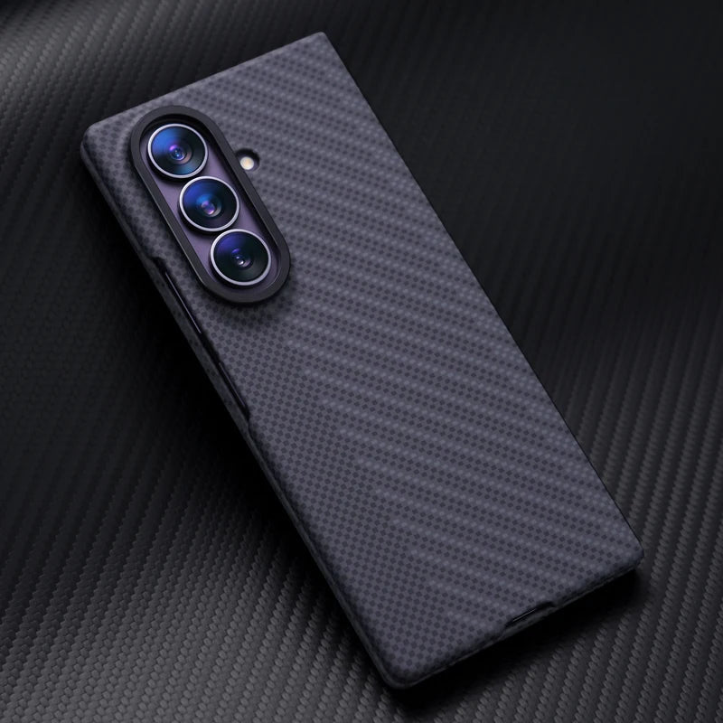 Carbon Fiber Polycarbonate Magnetic Case with Raised Camera Ring for Samsung Galaxy Z Fold 7