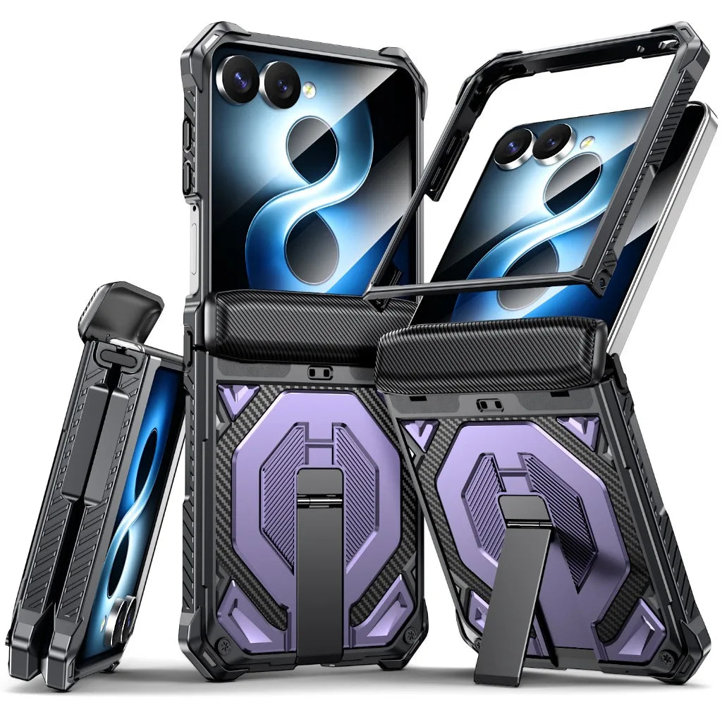 Heavy-Duty Magnetic Case with Kickstand for Samsung Galaxy Z Flip 8