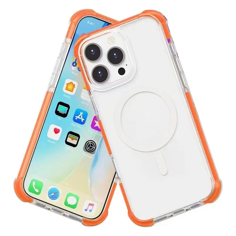 Transparent MagSafe Case with Clear Acrylic Bumper for iPhone 16 Series