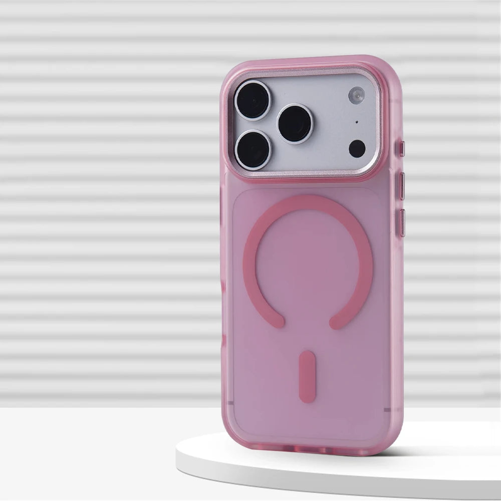 Shockproof Matte Translucent MagSafe Case with Metal Lens Protection for iPhone 17 Series