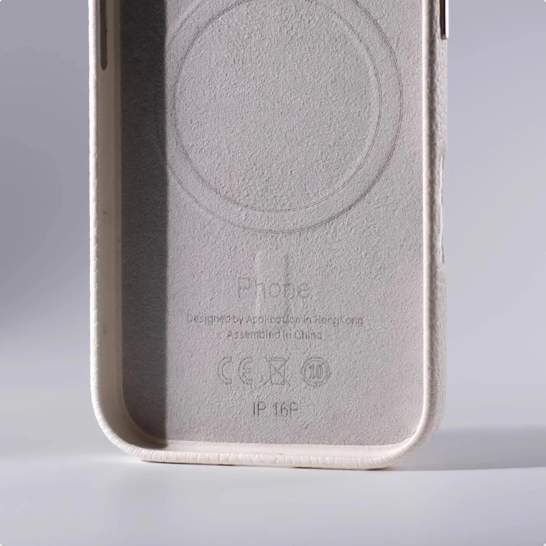 Solid Color Litchi Grain PU Leather MagSafe Case for iPhone 16 Series