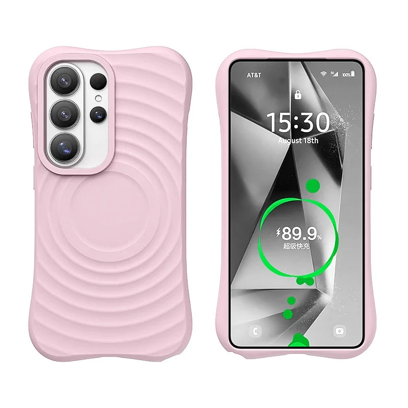 Liquid Silicone Magnetic Case with Raised Edge Protection for Samsung Galaxy S25 Series