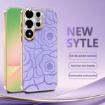 Diamond Large Window Camellia Flower Texture Phone Case For Samsung Galaxy S26 Series Shockproof Matte Cover