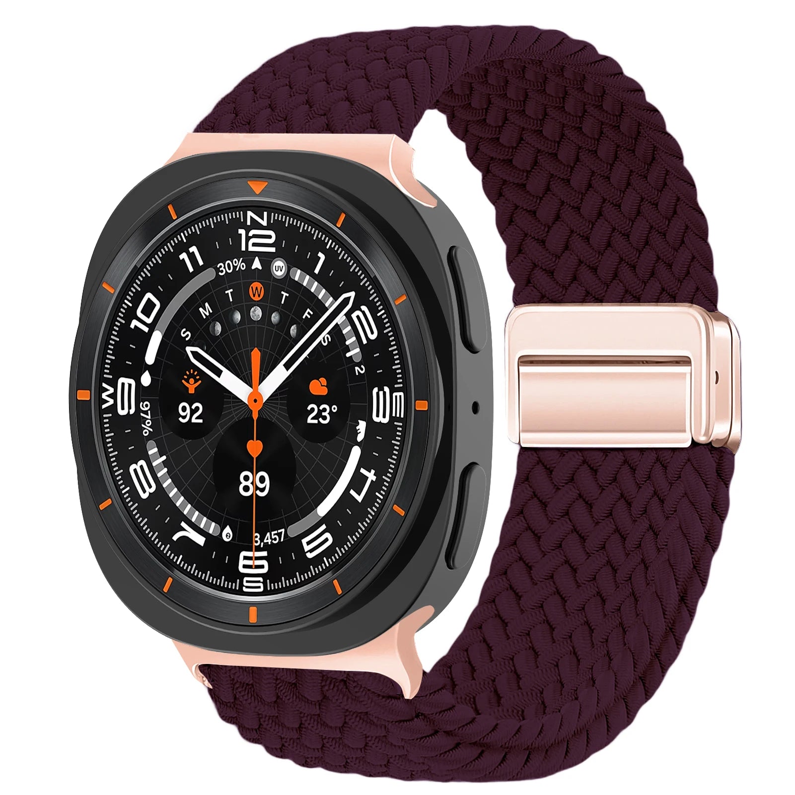 Magnetic Braided Nylon Wristband for Samsung Galaxy Watch 8 / Galaxy Watch 8 Classic