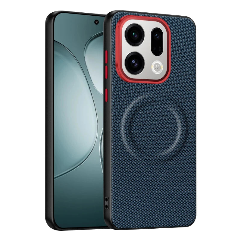 Woven Leather Magnetic Phone Case for OPPO Find X9 / X9 Pro