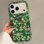 Shockproof Case with Shiny Glitter Floral Back for iPhone 17 Series