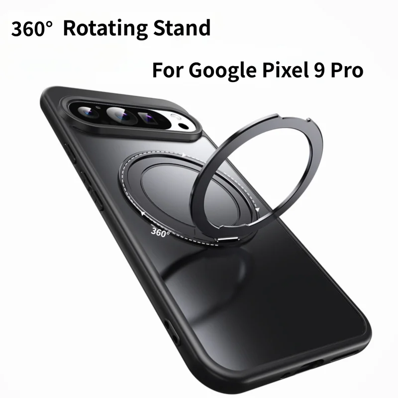 Premium Transparent Magnetic Case with 360° Rotating Stand for Google Pixel 9 Series