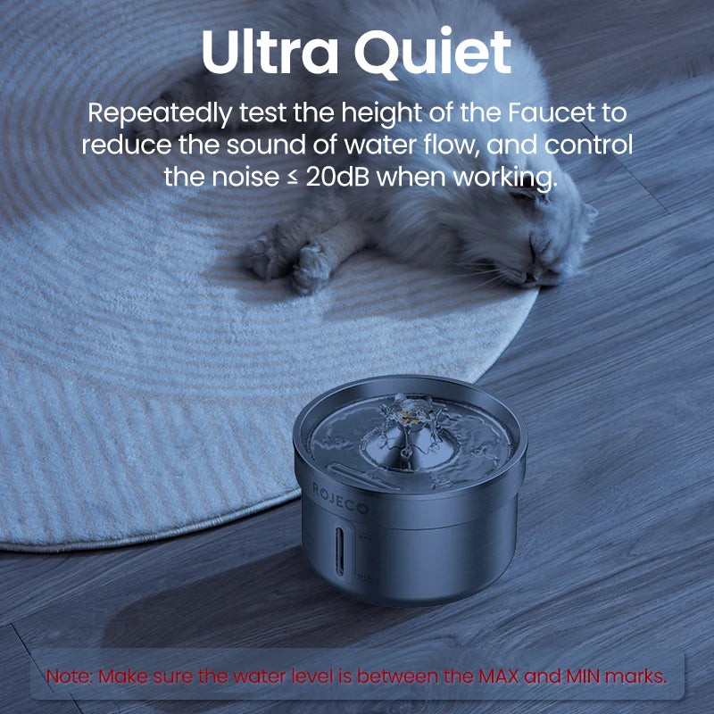 ROJECO Stainless Steel Double-Filtration Pet Water Fountain