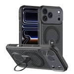 iPhone 17 Series Hollow Honeycomb PC Case with 360° MagSafe Bracket Stand