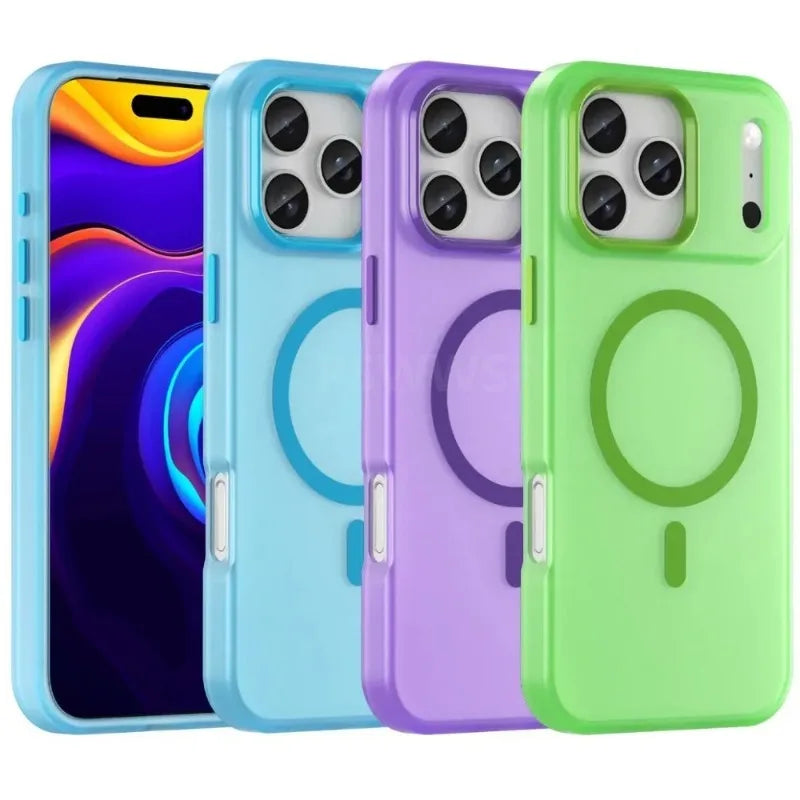 Luxury Shockproof Matte Bumper MagSafe Case for iPhone 17 Series