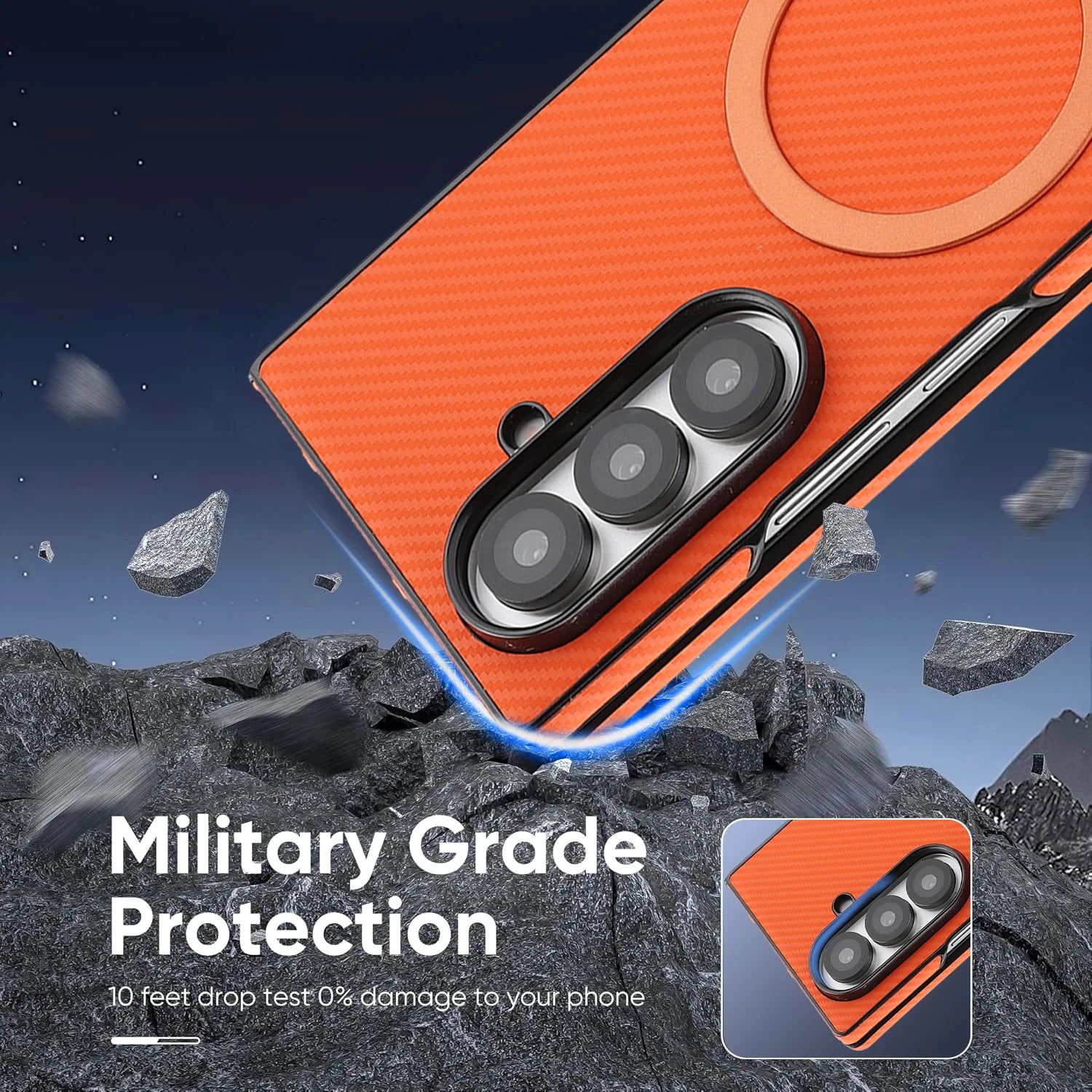 Carbon Fiber Magnetic Leather Case for Samsung Galaxy Z Fold 6