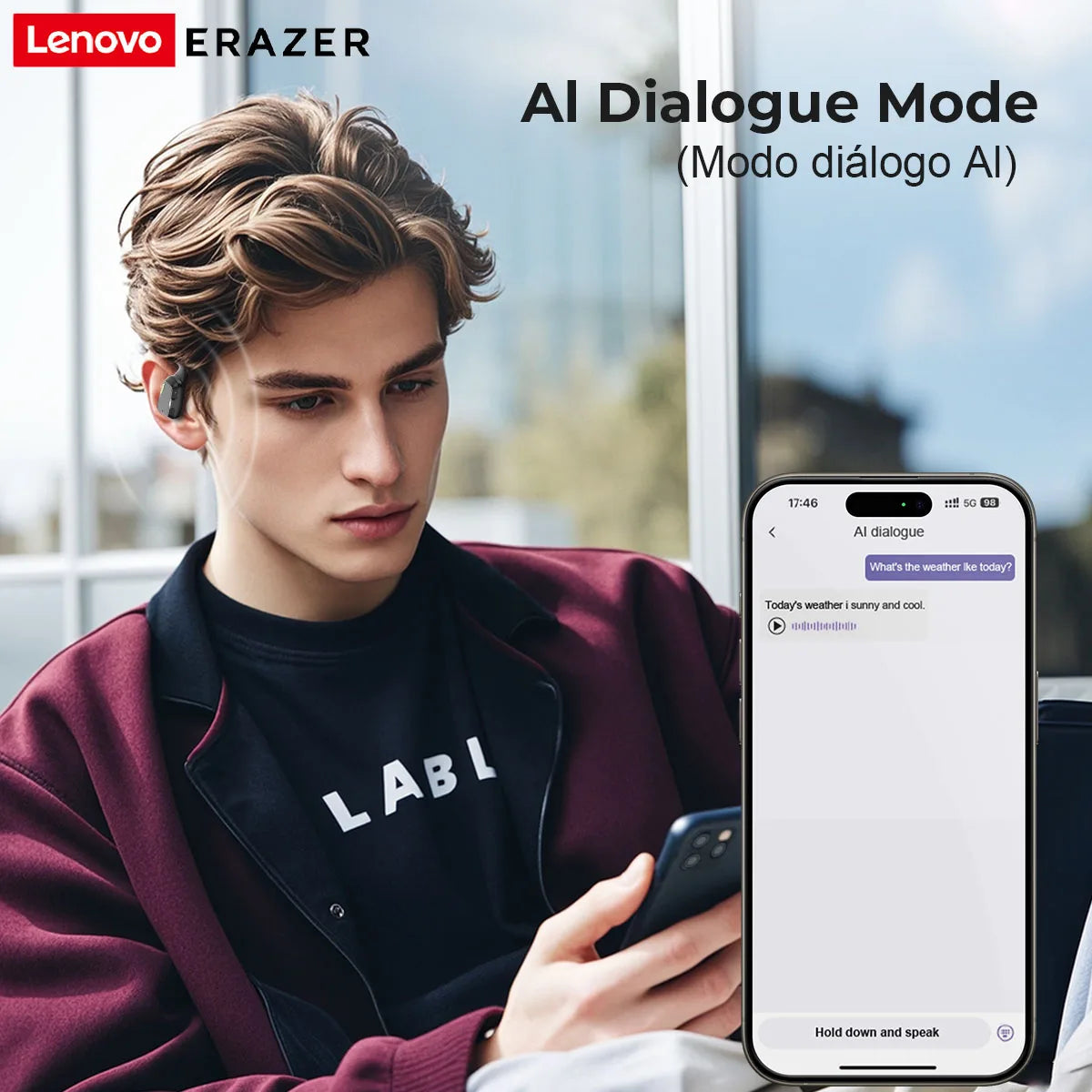 Lenovo Auricolari Bluetooth Lenovo ERAZER ETR-A01PRO - Auricolari senza fili sportivi in-ear Hi