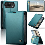 Textured Leather Kickstand Wallet Case with 2-Card Storage for iPhone Duo