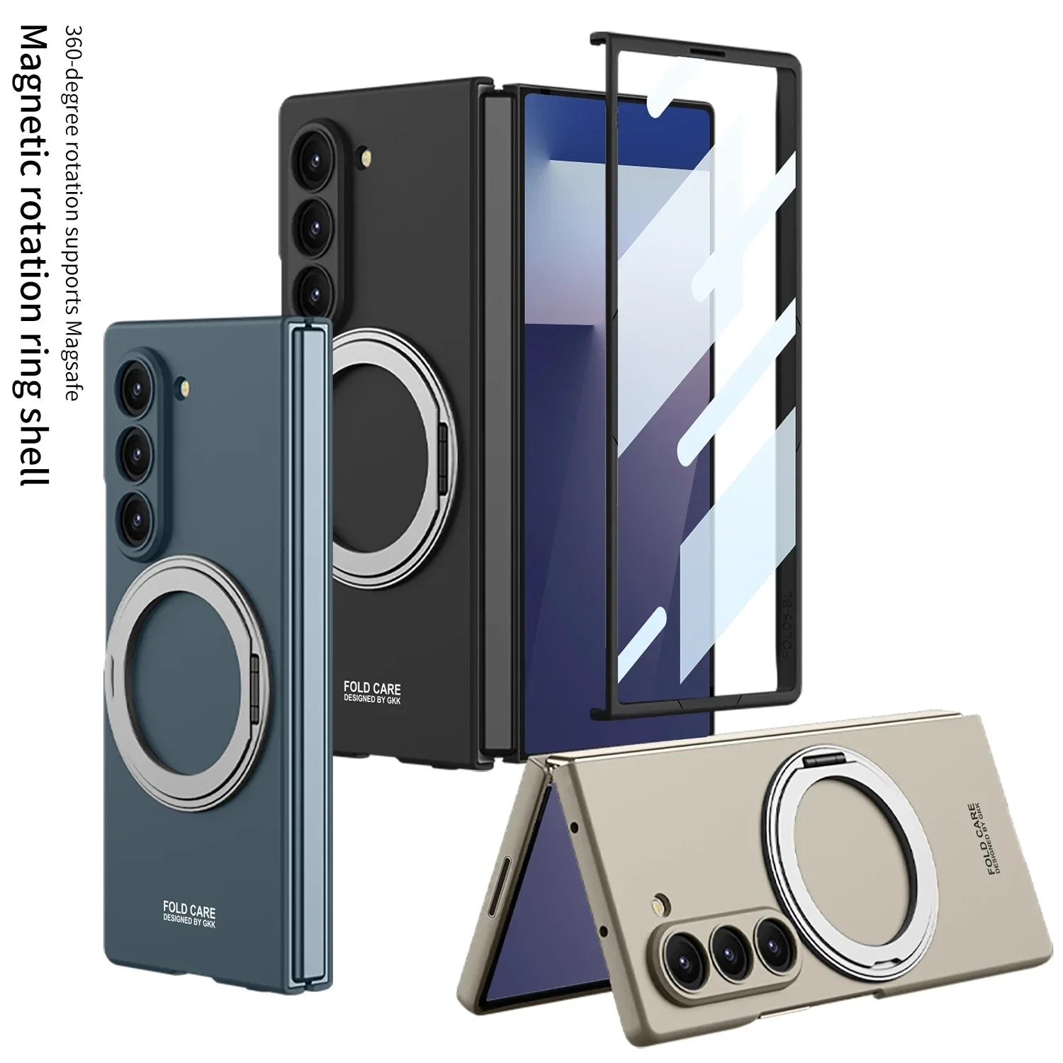 Samsung Galaxy Z Fold7 Magnetic Phone Case with 360° Rotating Bracket