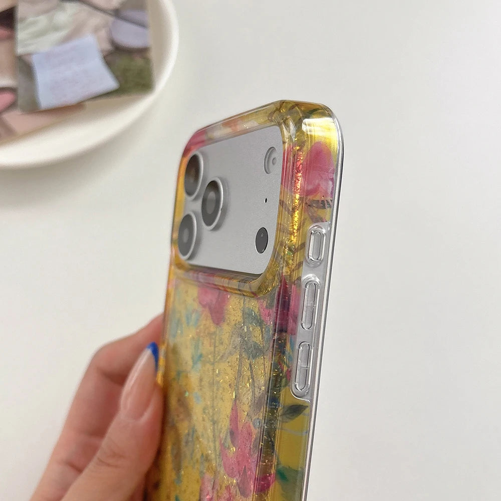 Sparkling Lotus Flower Shockproof Phone Case for iPhone 17 Series