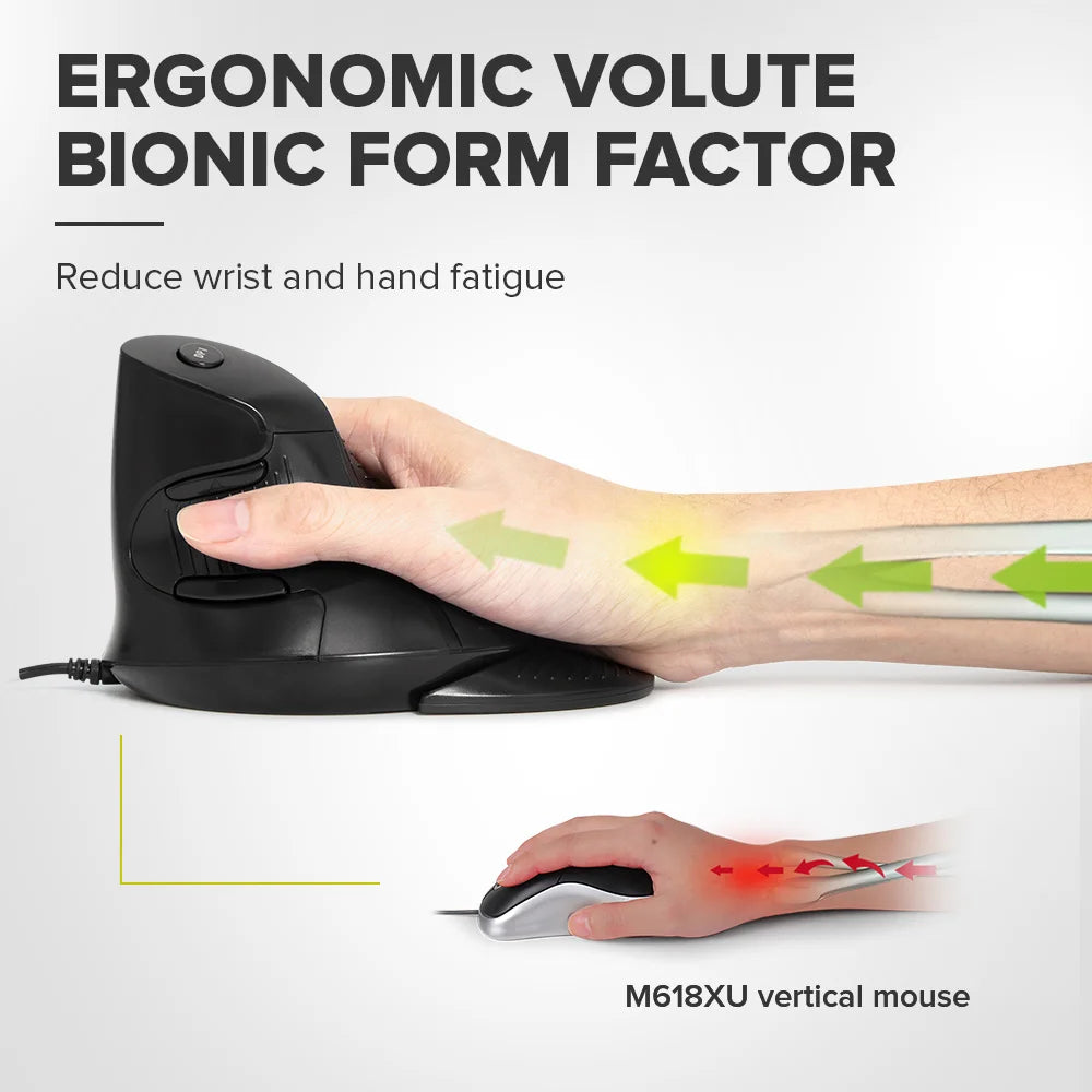 Delux M618BU Ergonomic Vertical Office Mouse
