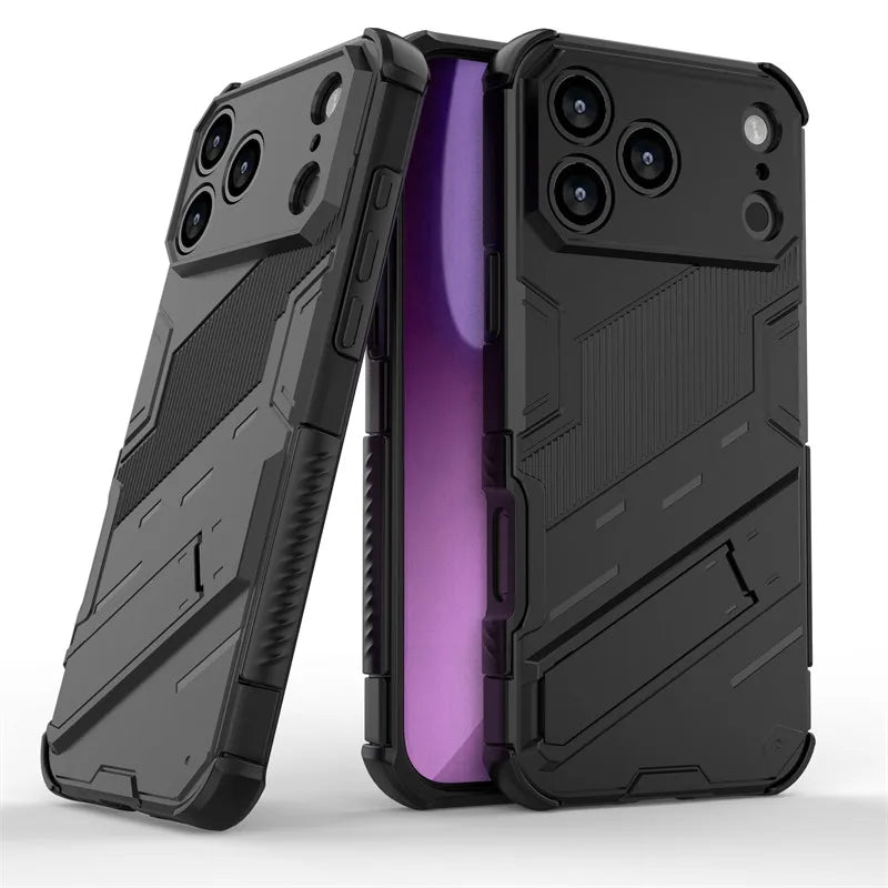 iPhone 17 Series Punk Style Bumper Shield Protective Case with Holder