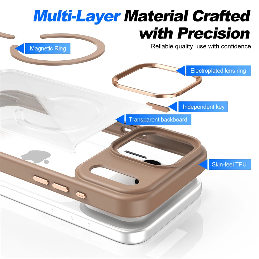 MagSafe Compatible Clear Acrylic Case for iPhone 17 Series