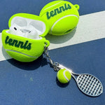Flocked Tennis Ball Protective Case with Carabiner Keychain for AirPods Pro 2
