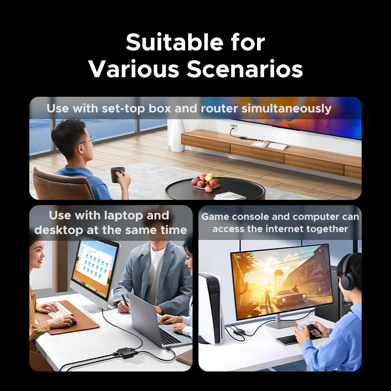 UGREEN 100Mbps LAN Splitter for Ethernet