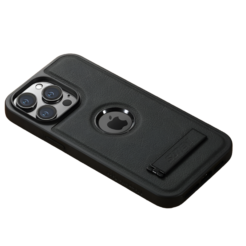 Lichee Pattern PU Leather Kickstand Case for iPhone 15 Series